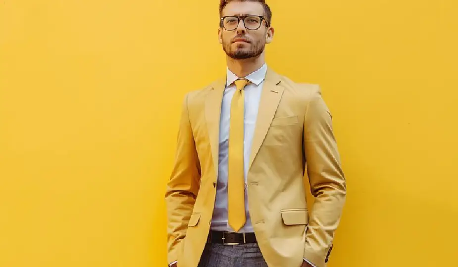 mustard suit men